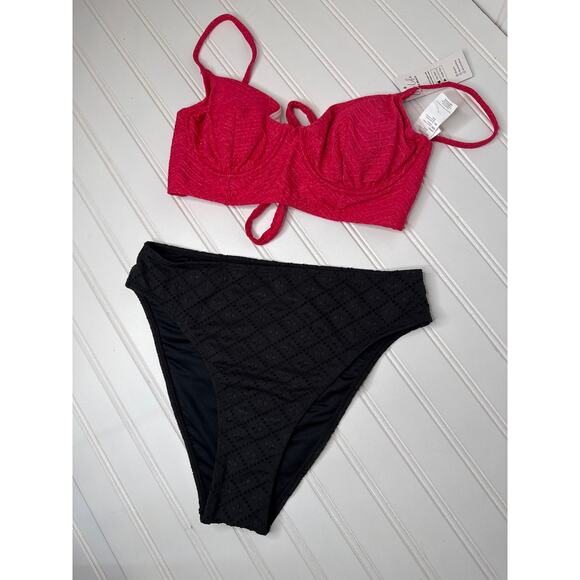 NWT Cupshe Two Peace Swimsuit Bikini Sweetheart Cheeky High Rise BUNDLE Size M - Picture 5 of 6